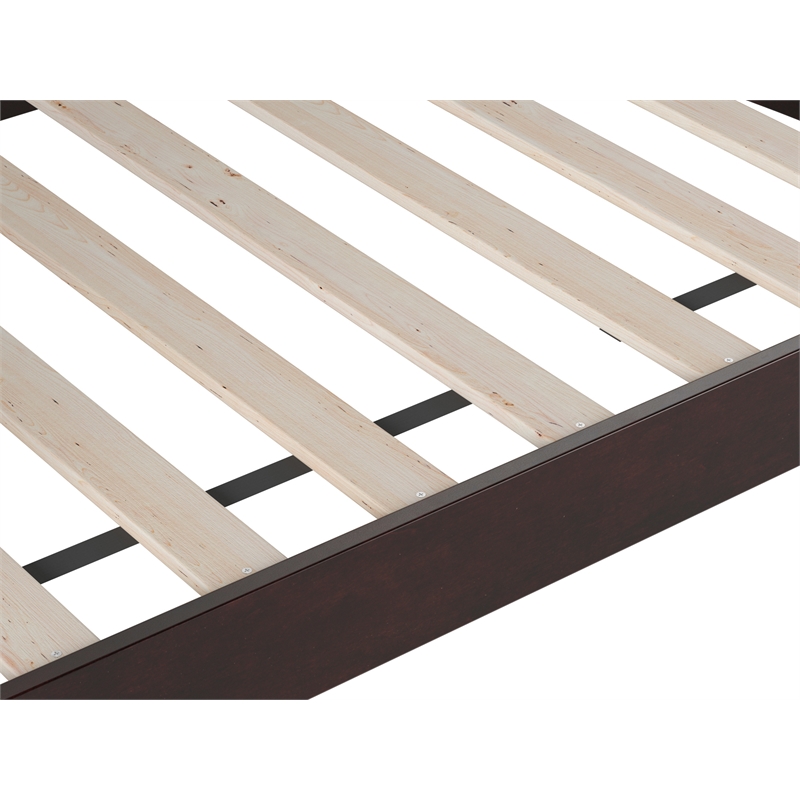 Pemberly Row Mid-Century Solid Wood Twin Daybed with Back Board in Espresso