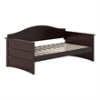 Pemberly Row Mid-Century Solid Wood Twin Daybed with Back Board in Espresso