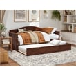Pemberly Row Mid-Century Solid Wood Daybed with Twin Trundle in Walnut