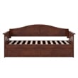 Pemberly Row Mid-Century Solid Wood Daybed with Twin Trundle in Walnut