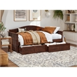 Pemberly Row Mid-Century Solid Wood Twin Daybed with Set of 2 Drawers in Walnut