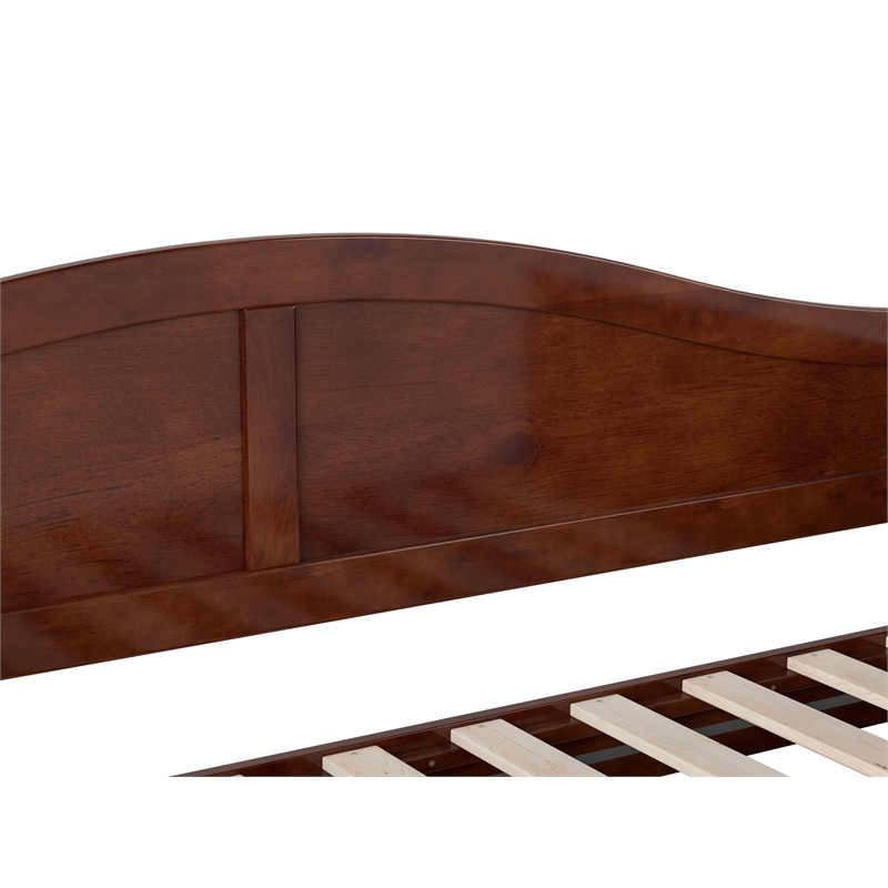 Pemberly Row Mid-Century Solid Wood Twin Daybed with Set of 2 Drawers in Walnut