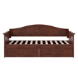 Pemberly Row Mid-Century Solid Wood Twin Daybed with Set of 2 Drawers in Walnut