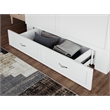 Pemberly Row Modern Queen Solid Wood Murphy Bed Chest with Mattress in White