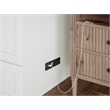 Pemberly Row Modern Queen Solid Wood Murphy Bed Chest with Mattress in White