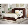 Pemberly Row Modern Queen Solid Wood Murphy Bed Chest with Mattress in Walnut
