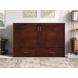 Pemberly Row Modern Queen Solid Wood Murphy Bed Chest with Mattress in Walnut