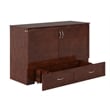 Pemberly Row Modern Queen Solid Wood Murphy Bed Chest with Mattress in Walnut