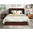 Pemberly Row Queen Solid Wood Murphy Bed Chest with Mattress in Walnut