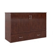 Pemberly Row Queen Solid Wood Murphy Bed Chest with Mattress in Walnut
