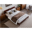 Pemberly Row Modern Solid Wood Low Profile Queen Platform Bed in Walnut