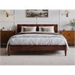 Pemberly Row Modern Solid Wood Low Profile Queen Platform Bed in Walnut