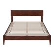 Pemberly Row Modern Solid Wood Low Profile Queen Platform Bed in Walnut