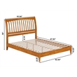 Pemberly Row Solid Wood Low Profile Sleigh Queen Platform Bed in Light Toffee
