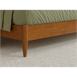 Pemberly Row Solid Wood Low Profile Sleigh Queen Platform Bed in Light Toffee