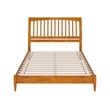 Pemberly Row Solid Wood Low Profile Sleigh Queen Platform Bed in Light Toffee