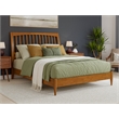 Pemberly Row Solid Wood Low Profile Sleigh Queen Platform Bed in Light Toffee