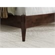 Pemberly Row Solid Wood Low Profile Sleigh King Platform Bed in Walnut