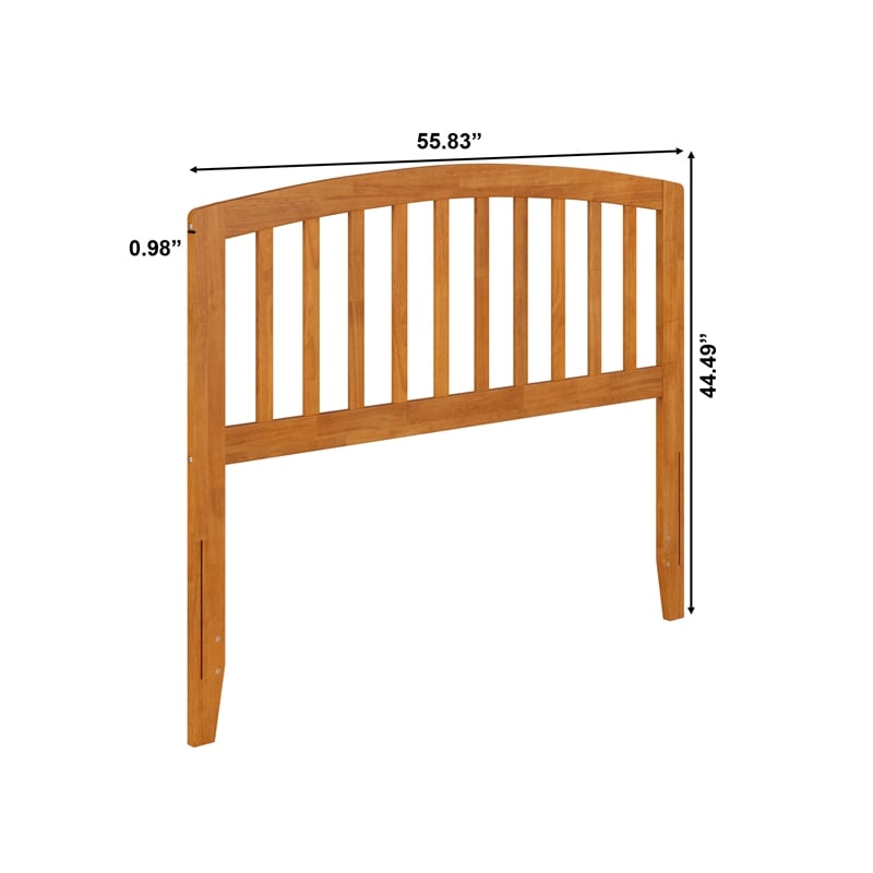 Pemberly Row Richmond Full Wood Headboard in Light Toffee