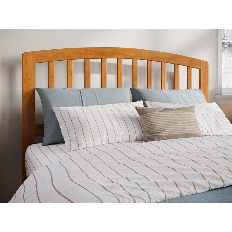 Pemberly Row Richmond Full Wood Headboard in Light Toffee