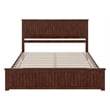 Pemberly Row King Wood Low Profile Platform Bed with Matching Footboard - Walnut
