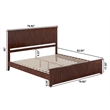 Pemberly Row King Wood Low Profile Platform Bed with Matching Footboard - Walnut