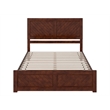 Pemberly Row Berkshire Queen Low Profile Wood Platform Bed  in Walnut
