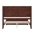 Pemberly Row Berkshire Queen Low Profile Wood Platform Bed  in Walnut