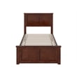 Pemberly Row Charlotte Twin Wood Low Profile Platform Bed  in Walnut