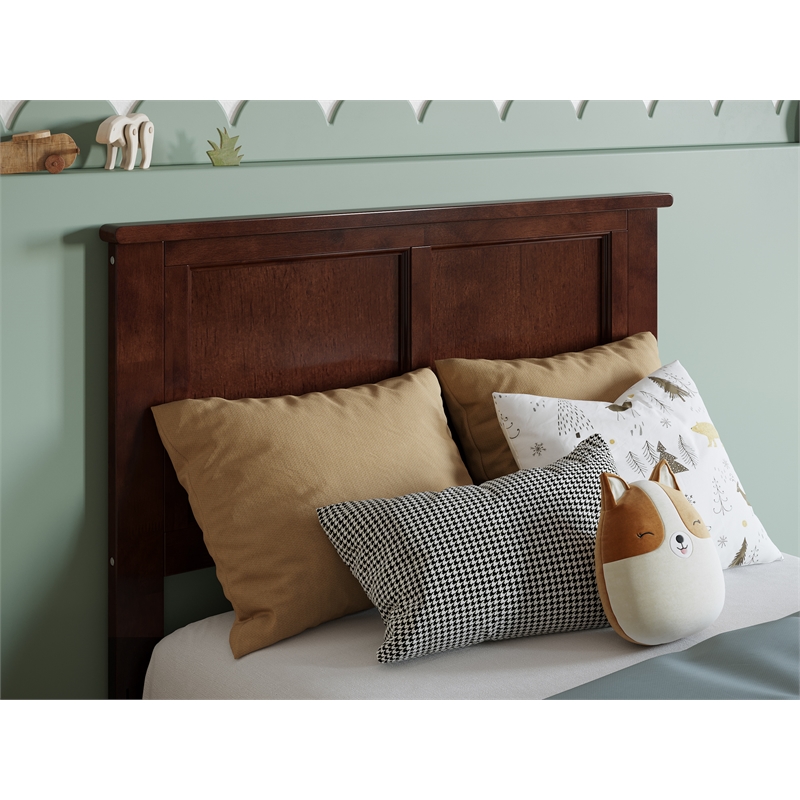 Pemberly Row Charlotte Twin Wood Low Profile Platform Bed  in Walnut