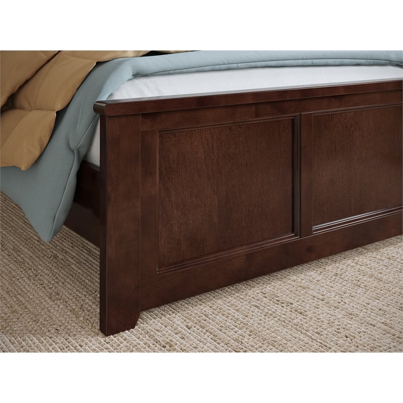 Pemberly Row Charlotte Twin Wood Low Profile Platform Bed  in Walnut