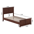 Pemberly Row Charlotte Twin Wood Low Profile Platform Bed  in Walnut