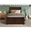Pemberly Row Charlotte Twin Wood Low Profile Platform Bed  in Walnut