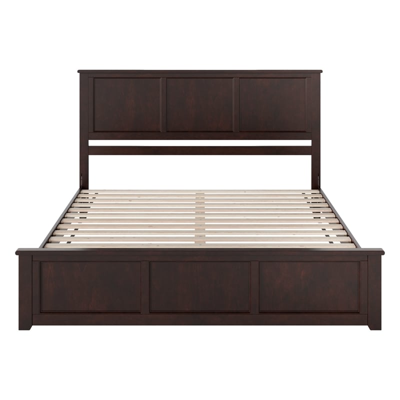 Pemberly Row Charlotte King Wood Low Profile Platform Bed in Espresso