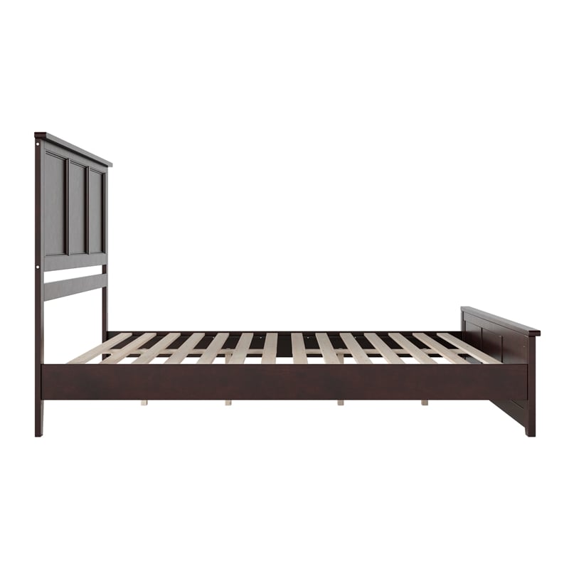 Pemberly Row Charlotte King Wood Low Profile Platform Bed in Espresso