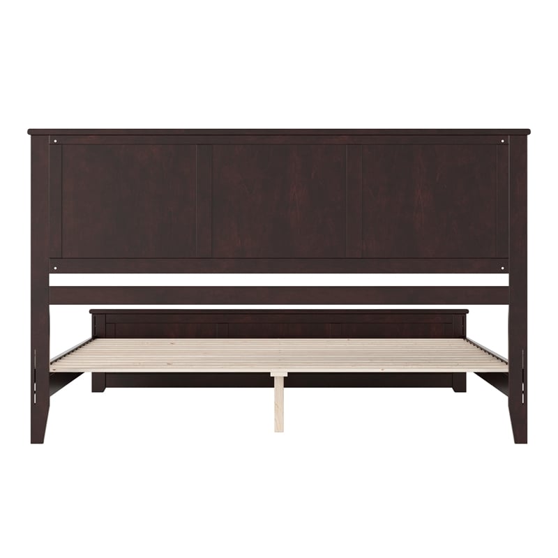 Pemberly Row Charlotte King Wood Low Profile Platform Bed in Espresso