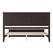 Pemberly Row Charlotte King Wood Low Profile Platform Bed in Espresso