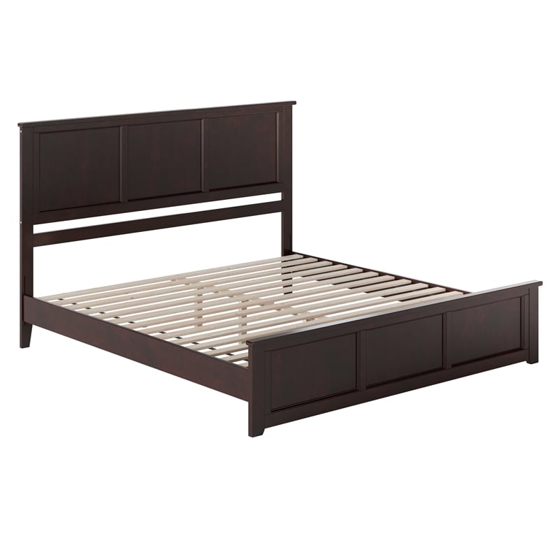 Pemberly Row Charlotte King Wood Low Profile Platform Bed in Espresso