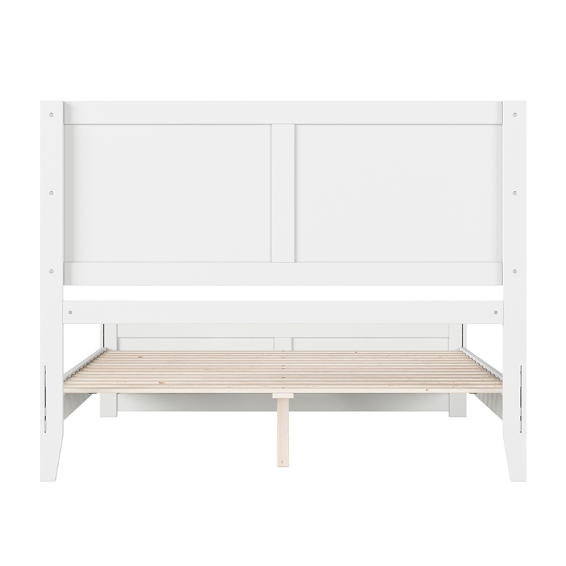 Pemberly Row Berkshire Queen Low Profile Wood Platform Bed  in White