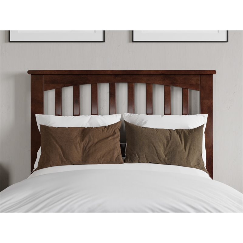 Pemberly Row Twin XL Low Profile Platform Bed with Matching Footboard - Walnut