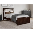 Pemberly Row Twin XL Low Profile Platform Bed with Matching Footboard - Walnut