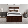 Pemberly Row Twin XL Low Profile Platform Bed with Matching Footboard - Walnut