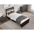 Pemberly Row Twin XL Low Profile Platform Bed with Matching Footboard - Walnut