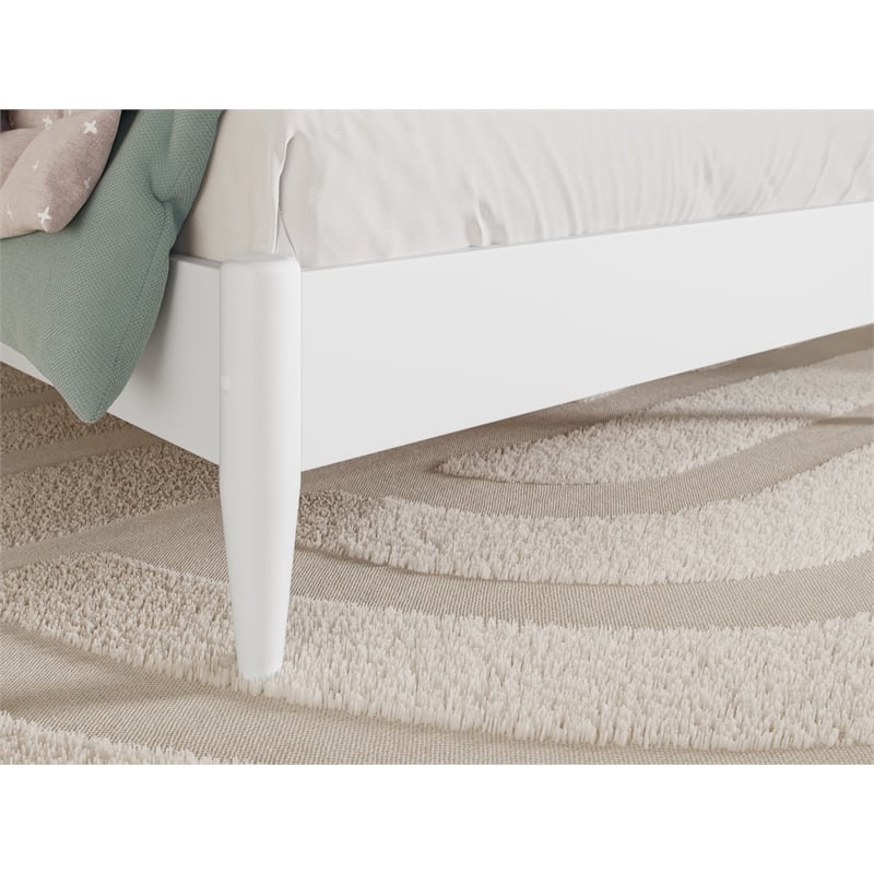 Pemberly Row Quincy Twin Wood Low Profile Platform Bed in White