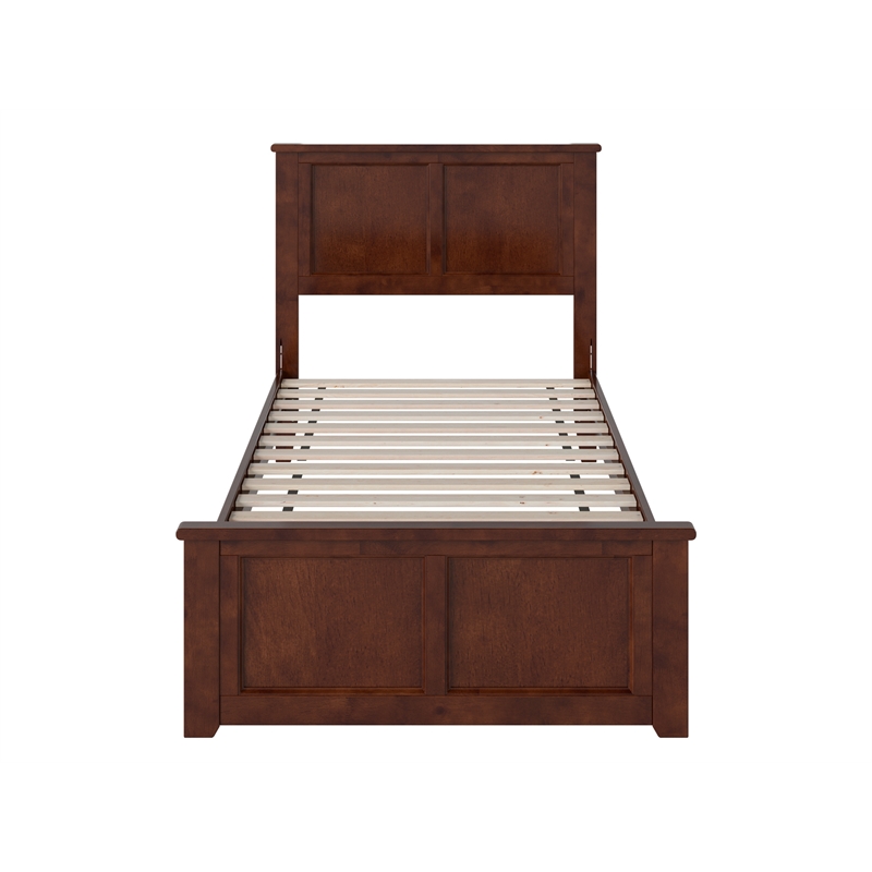 Pemberly Row Charlotte Twin XL Low Profile Platform Bed  in Walnut