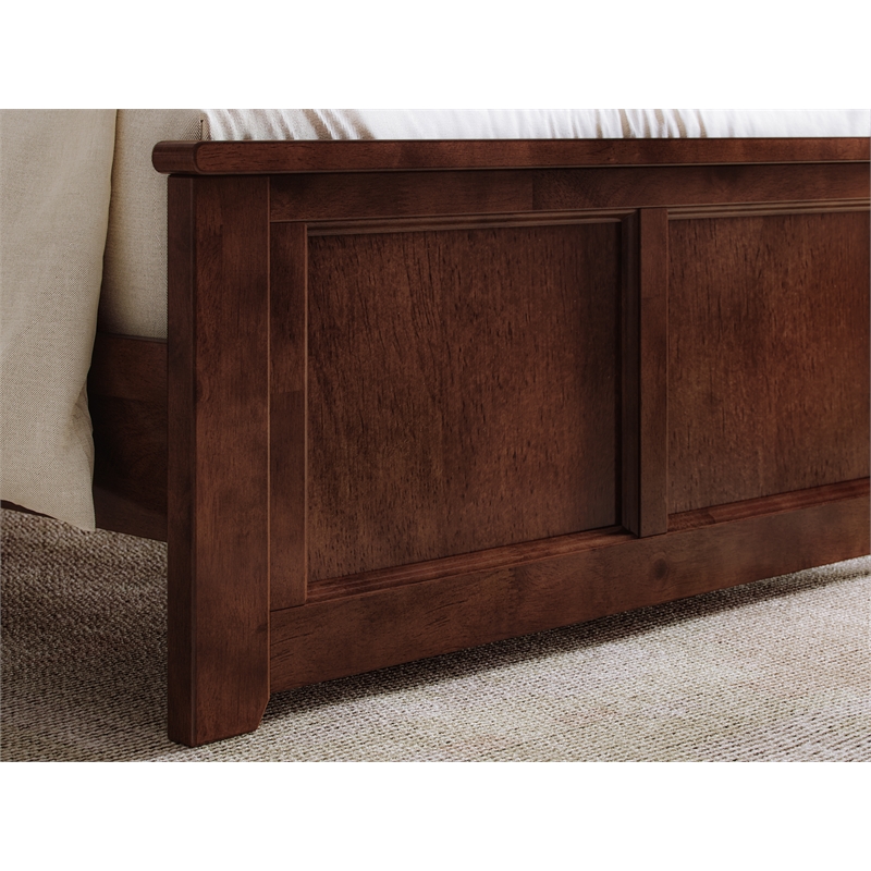 Pemberly Row Charlotte Twin XL Low Profile Platform Bed  in Walnut