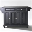 Pemberly Row Contemporary Solid Wood Kitchen Island in Black