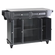 Pemberly Row Contemporary Solid Wood Kitchen Island in Black