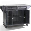 Pemberly Row Contemporary Solid Wood Kitchen Island in Black