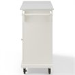 Pemberly Row Modern MDF Wood Granite Top Kitchen Cart in White